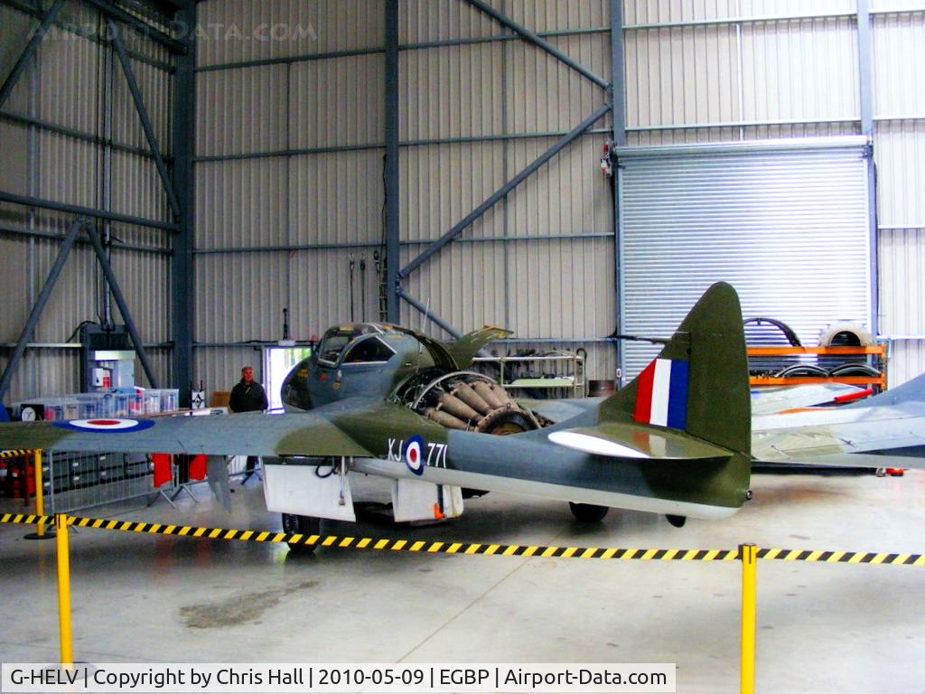 G-HELV, 1958 De Havilland (F+W Emmen) Vampire T.55 (DH-115) C/N 975, at the Great Vintage Flying Weekend