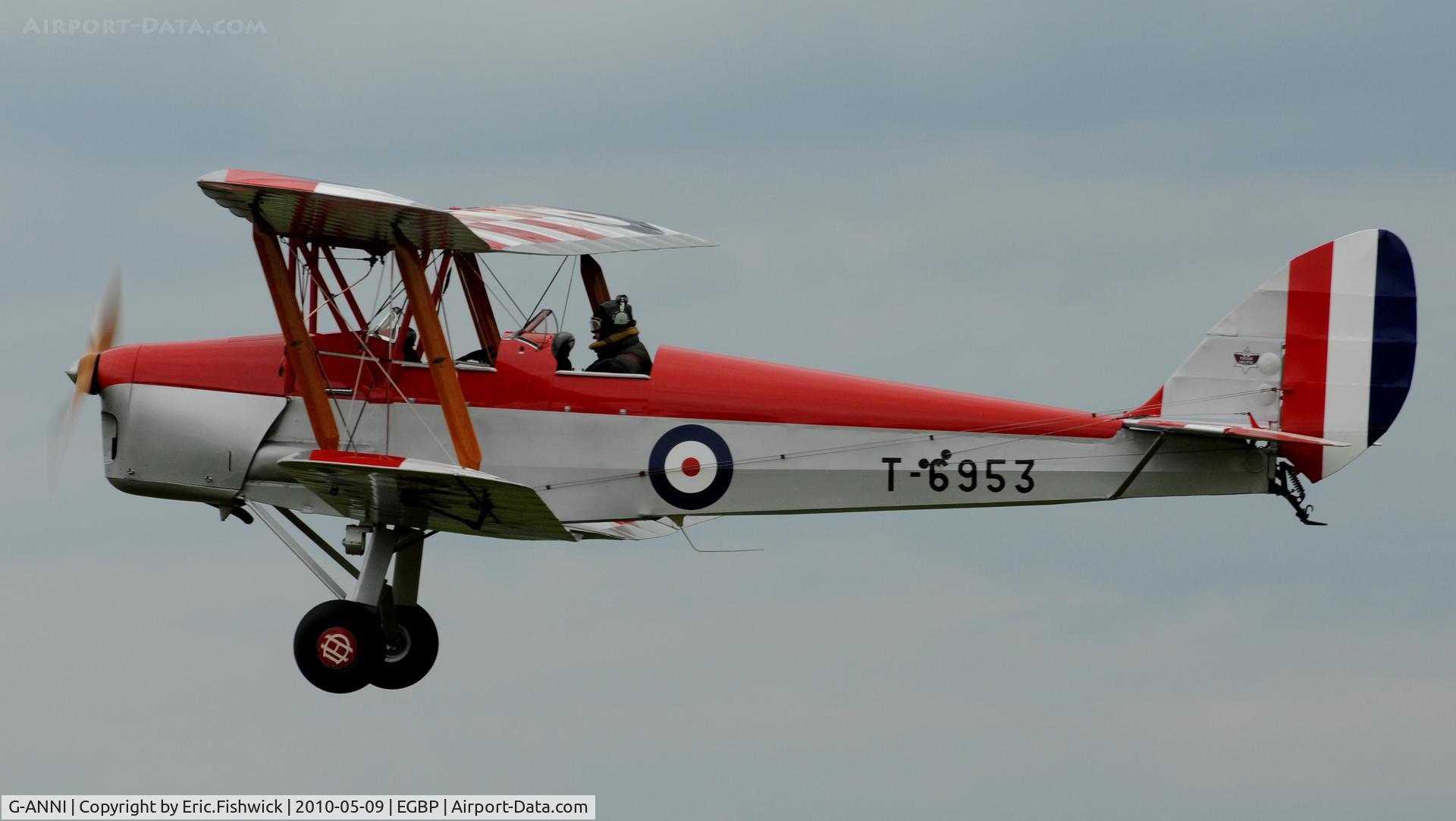 G-ANNI, 1941 De Havilland DH-82A Tiger Moth II C/N 85162, 4. T-6953 Classic Tiger Moth departing Kemble Airport (Great Vintage Flying Weekend)