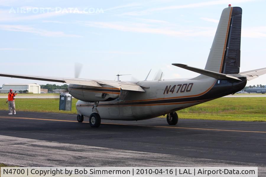 N4700, 1956 Aero Commander 560-A C/N 309, Departing Lakeland, FL during Sun N Fun 2010