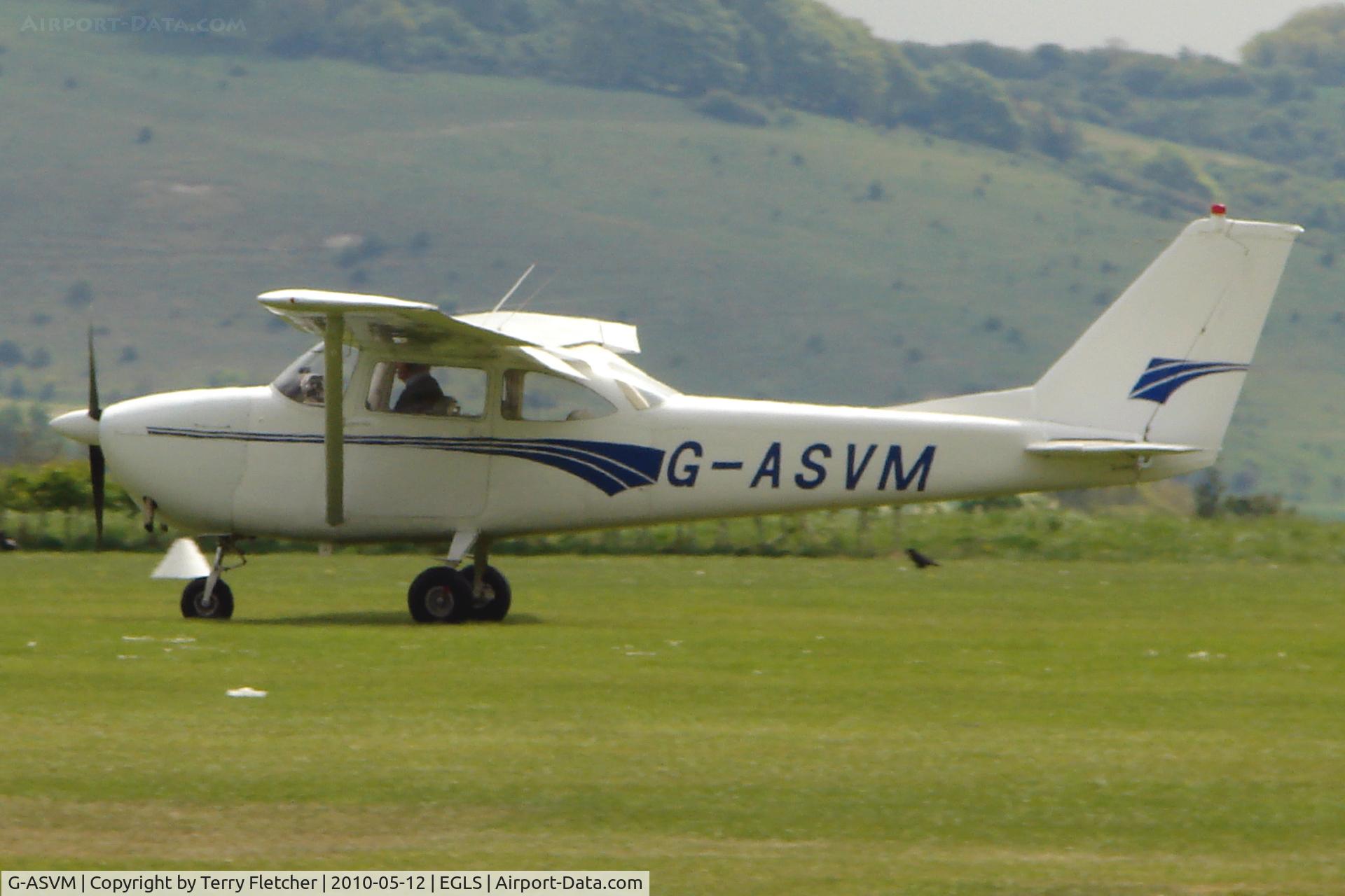 G-ASVM, 1964 Reims Cessna F172E Skyhawk C/N 0077, 1964 Reims Aviation Sa CESSNA F172E landing at  Old Sarum Airfield