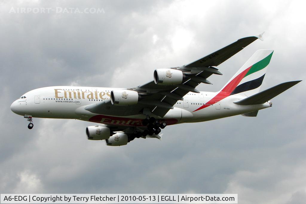A6-EDG, 2009 Airbus A380-861 C/N 023, Emirates A380 at Heathrow