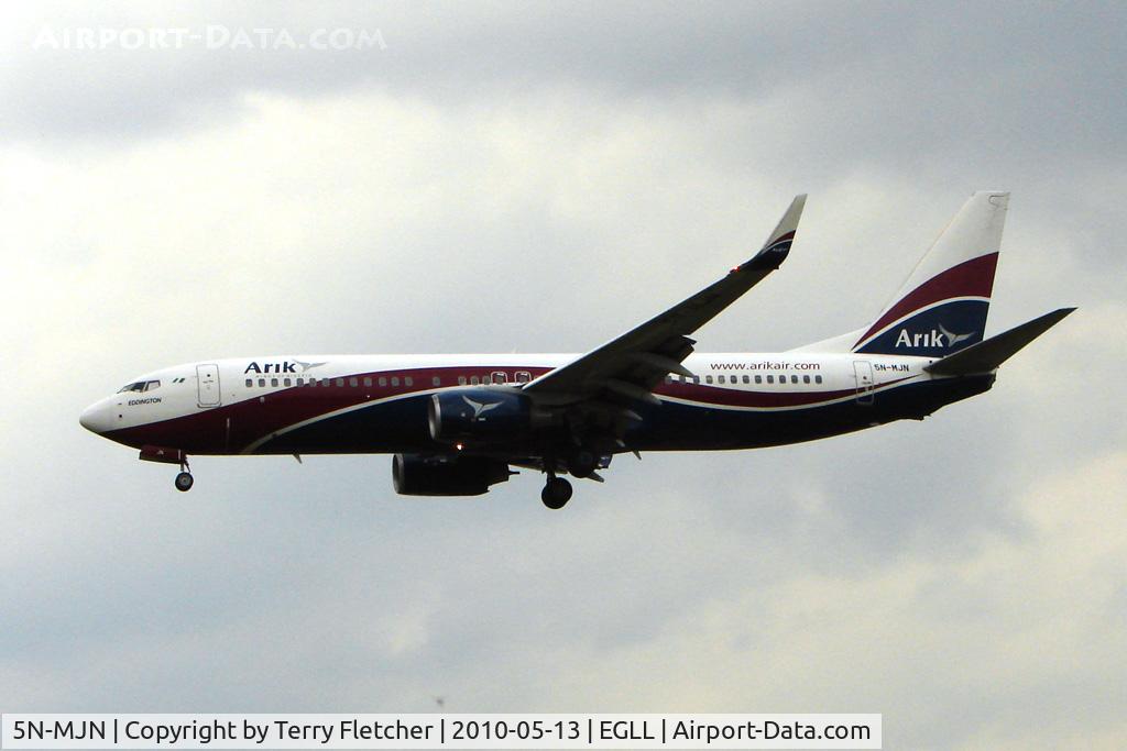 5N-MJN, 2009 Boeing 737-86N C/N 35638, Arik Air B737 at Heathrow