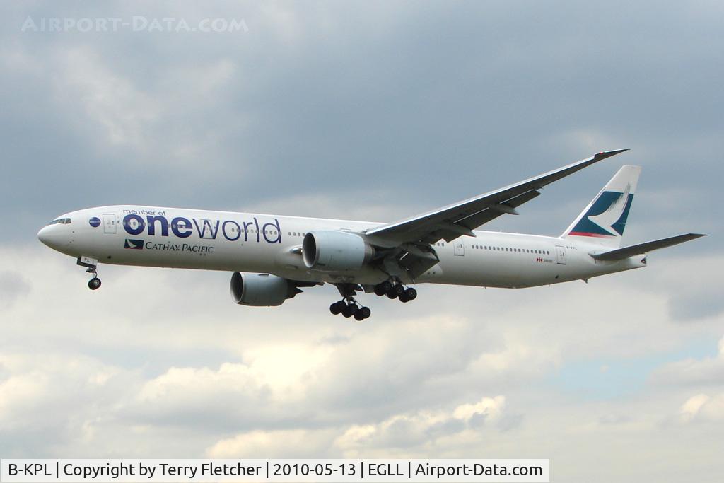 B-KPL, 2009 Boeing 777-367/ER C/N 36161, Cathay / One World B777 at Heathrow