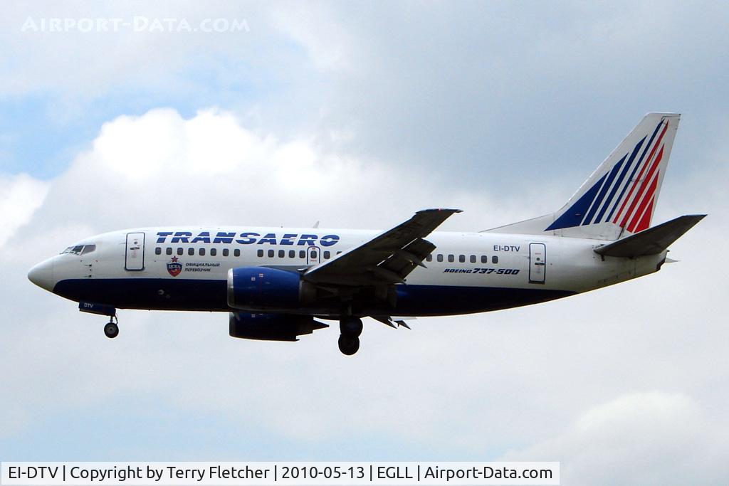 EI-DTV, 1992 Boeing 737-5Y0 C/N 25183, Transaero B737 at Heathrow