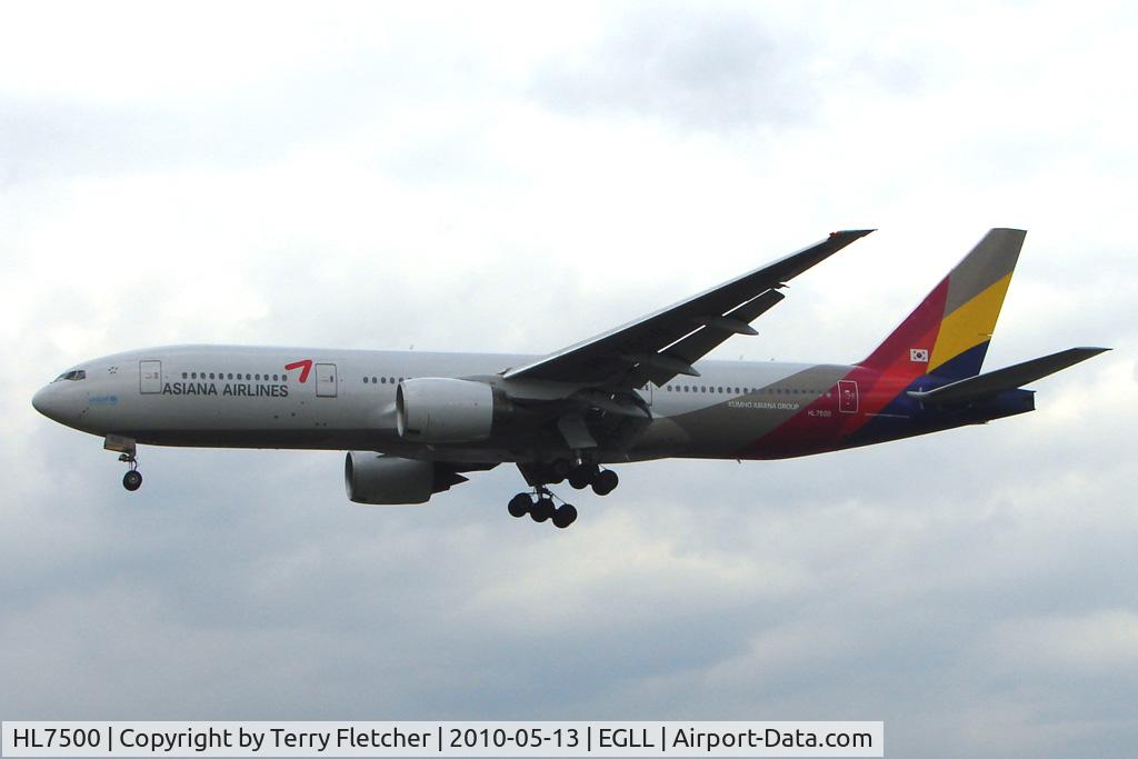 HL7500, 2002 Boeing 777-28E/ER C/N 28685, Asiana B777 at Heathrow