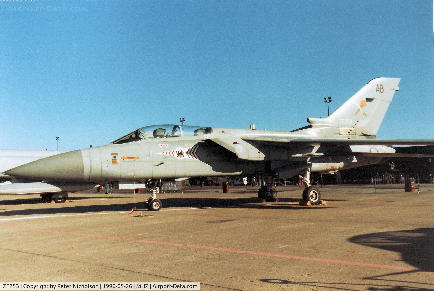 ZE253, 1987 Panavia Tornado F.3 C/N AT019/600/3268, Tornado F.3 of RAF Coningsby's 229 Operational Conversion Unit on display at the 1990 RAF Mildenhall Air Fete.