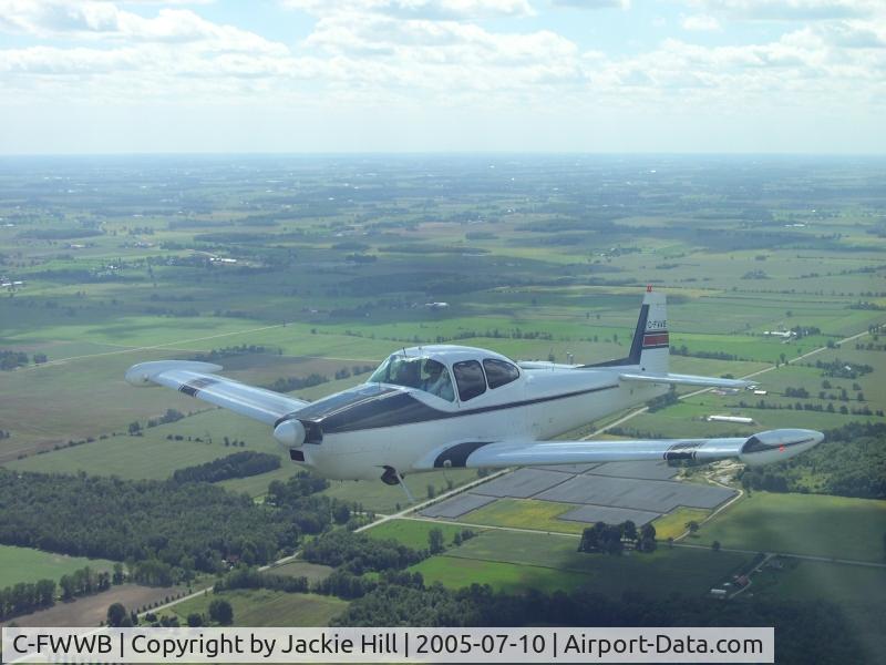 C-FWWB, 1950 Ryan Navion B C/N NAV-4-2327B, Flying over Southern Ontario