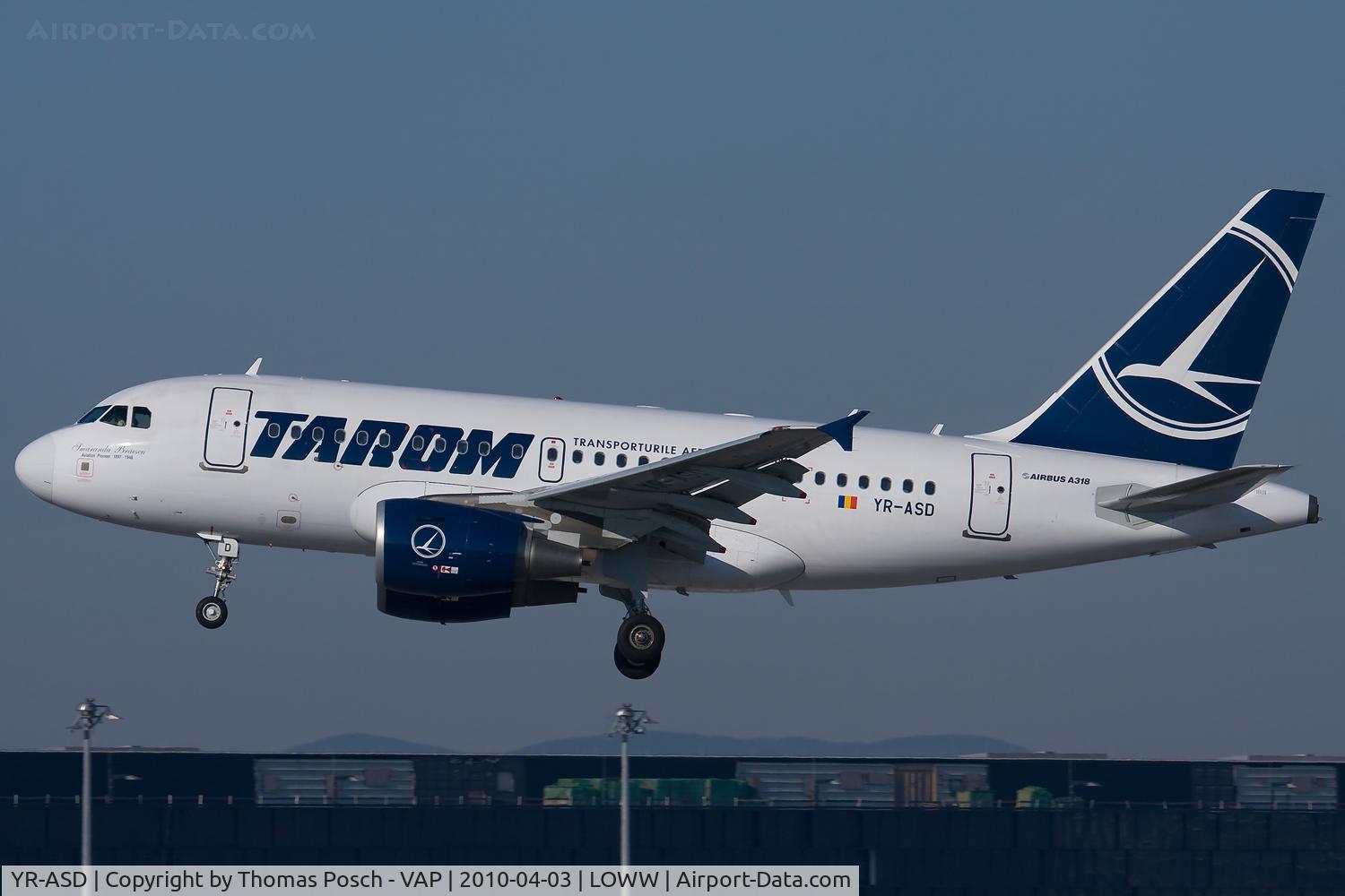 YR-ASD, 2007 Airbus A318-111 C/N 3225, Tarom