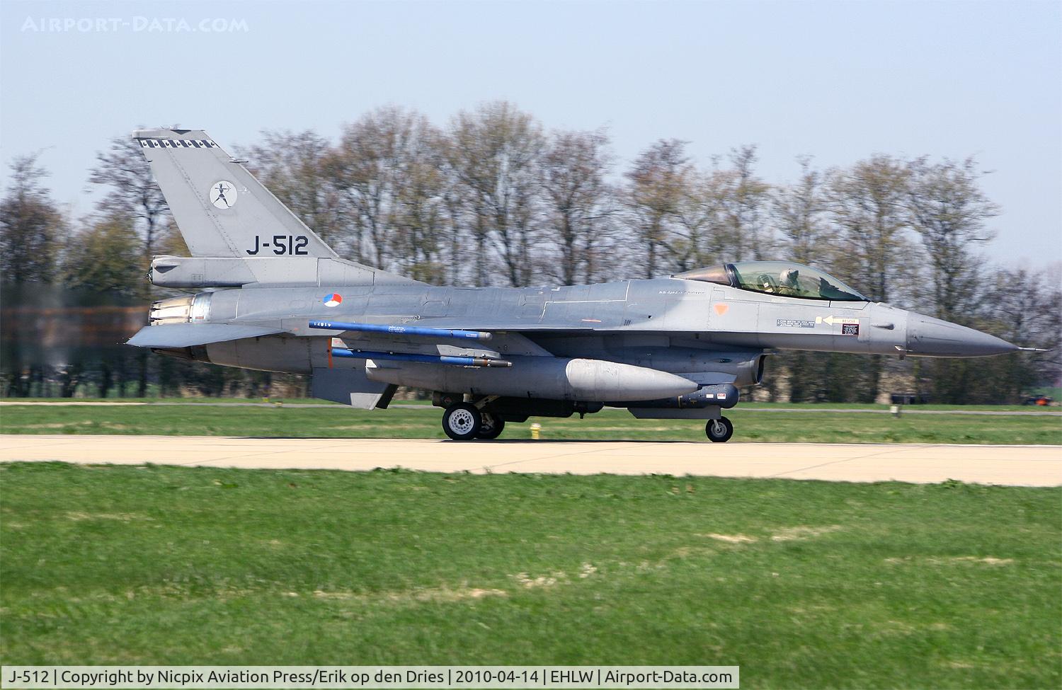 J-512, Fokker F-16AM Fighting Falcon C/N 6D-151, Breaks off, BOOSTER!! F-16AM J-512 in the take off at Leeuwarden AB, The Netherlands during Frisian Flag 2010