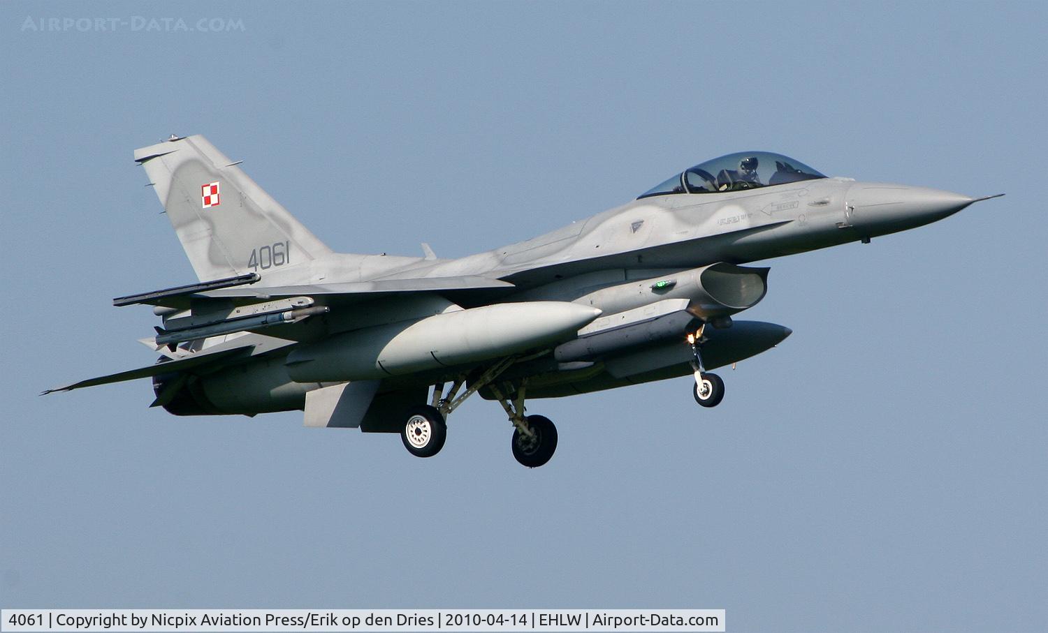 4061, 2007 General Dynamics F-16C Fighting Falcon C/N JC-22, Poland AF F-16C 4061 recovering from a frisian Flag 2010 mission at Leeuwarden AB, The Netherlands