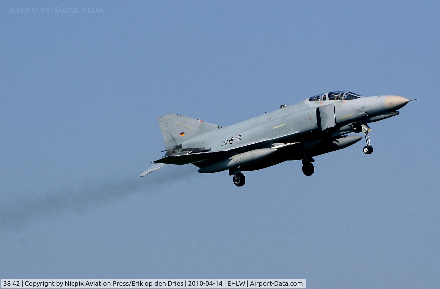 38 42, 1972 McDonnell Douglas F-4F Phantom II C/N 4731, German AF' s JG-71 participated in Frisian Flag 2010; here is 3842 to be seen on finals for runway 06, Leeuwarden AB, The Netherlands