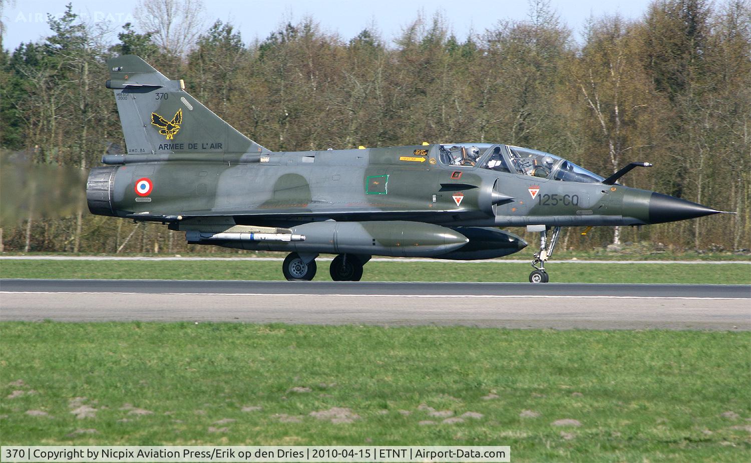 370, Dassault Mirage 2000N C/N 374, French AF nuclear stike aircraft Mirage-2000N after landing at Wittmundhafen AB, Germany, during Brilliant Arden 2010