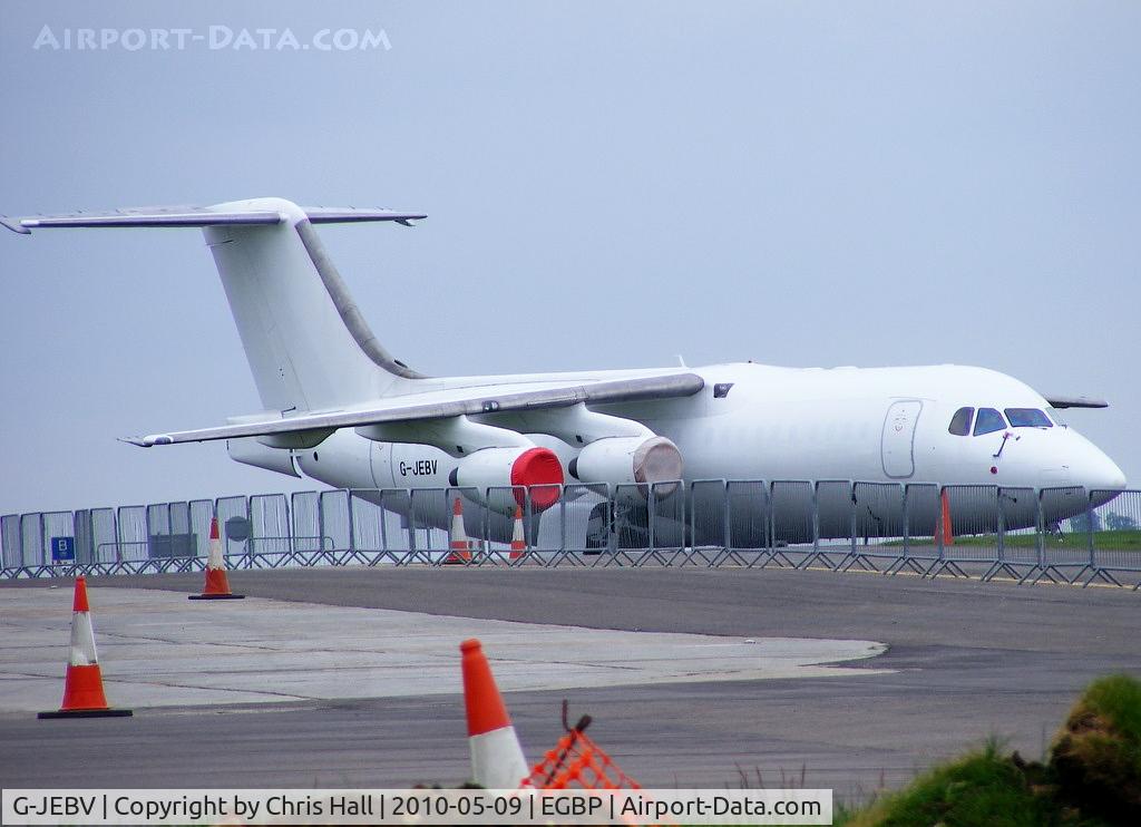 G-JEBV, 1993 British Aerospace Avro 146-RJ100 C/N E3236, in storage at Kemble