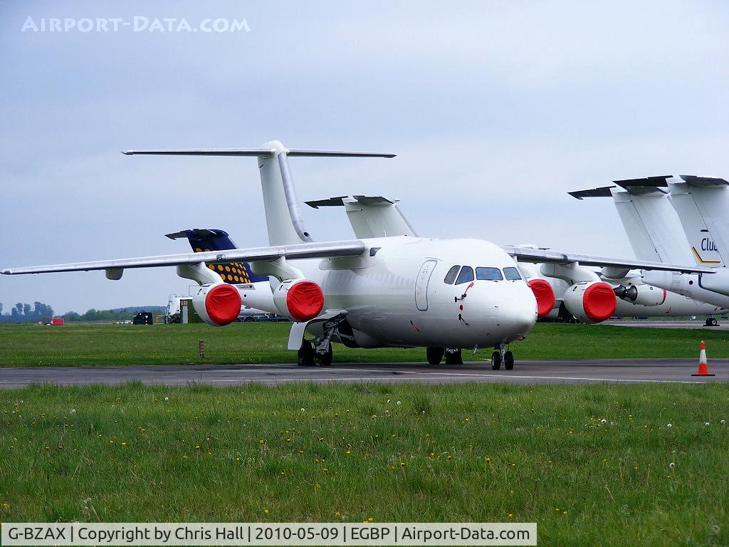 G-BZAX, 1999 British Aerospace Avro 146-RJ100 C/N E3356, in storage at Kemble
