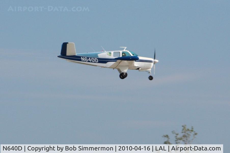 N640D, 1951 Beech C35 Bonanza C/N D-2904, Arriving at Lakeland, FL during Sun N Fun 2010.