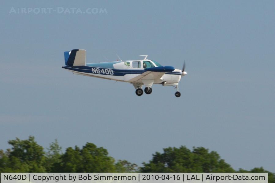 N640D, 1951 Beech C35 Bonanza C/N D-2904, Arriving at Lakeland, FL during Sun N Fun 2010.