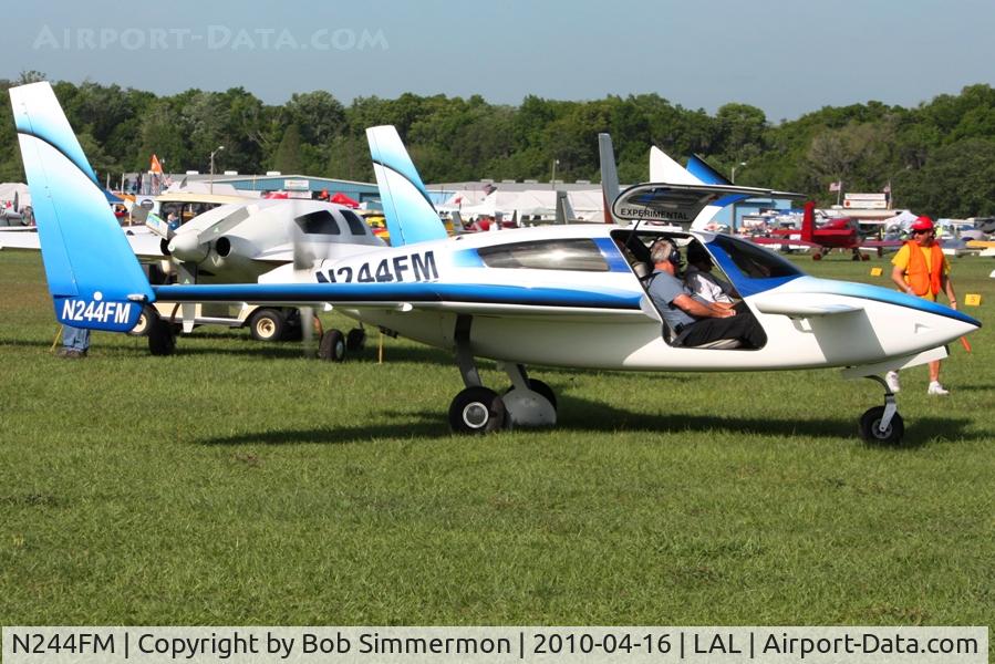 N244FM, Velocity Velocity XL RG C/N 3RX072, Arriving at Lakeland, FL during Sun N Fun 2010.
