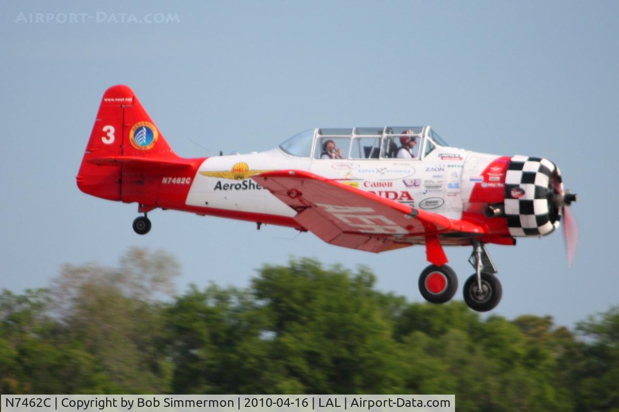 N7462C, North American AT-6B Texan C/N 121-43211, Landing on 9 during Sun N Fun 2010 at Lakeland, FL.