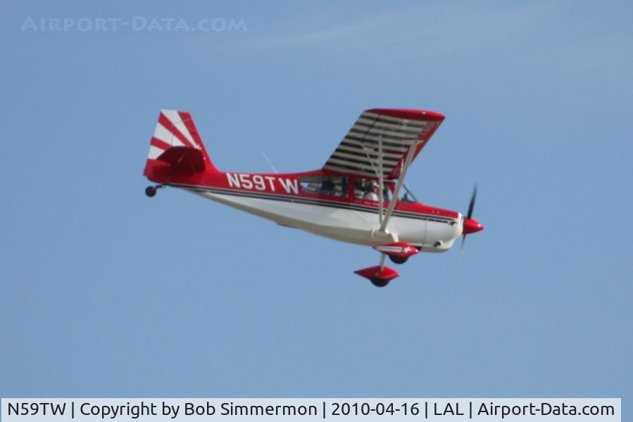 N59TW, 1992 American Champion 8KCAB Decathlon C/N 664-92, Arriving at Lakeland, FL during Sun N Fun 2010.