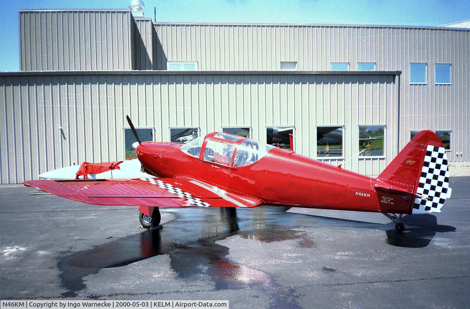 N46KM, 1946 Universal Globe GC-1B Swift C/N 95, Globe GC-1B Swift at Elmira-Corning Regional airport
