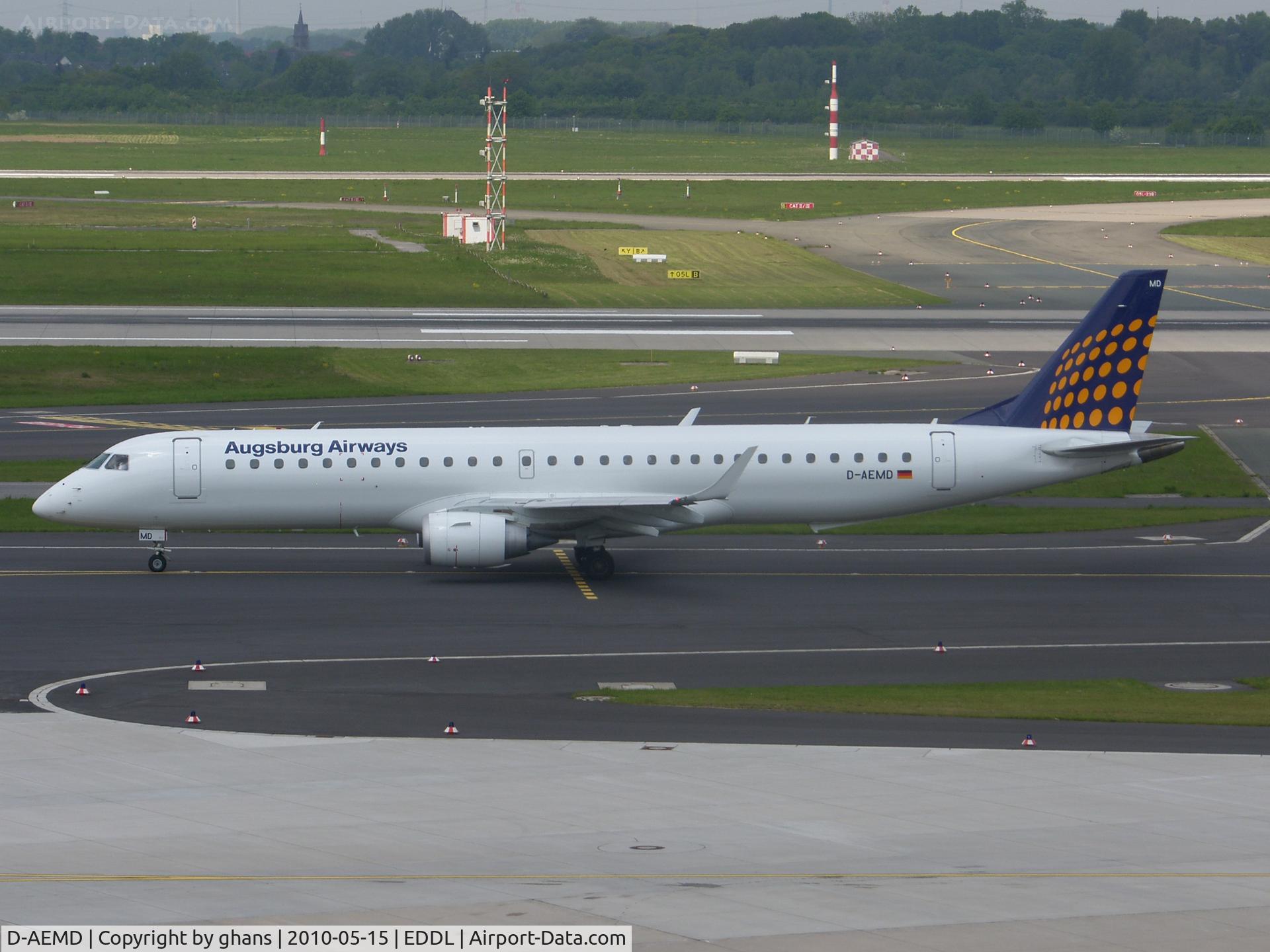 D-AEMD, 2009 Embraer 195LR (ERJ-190-200LR) C/N 19000305, Augsburg is flying with this Erj 190's
