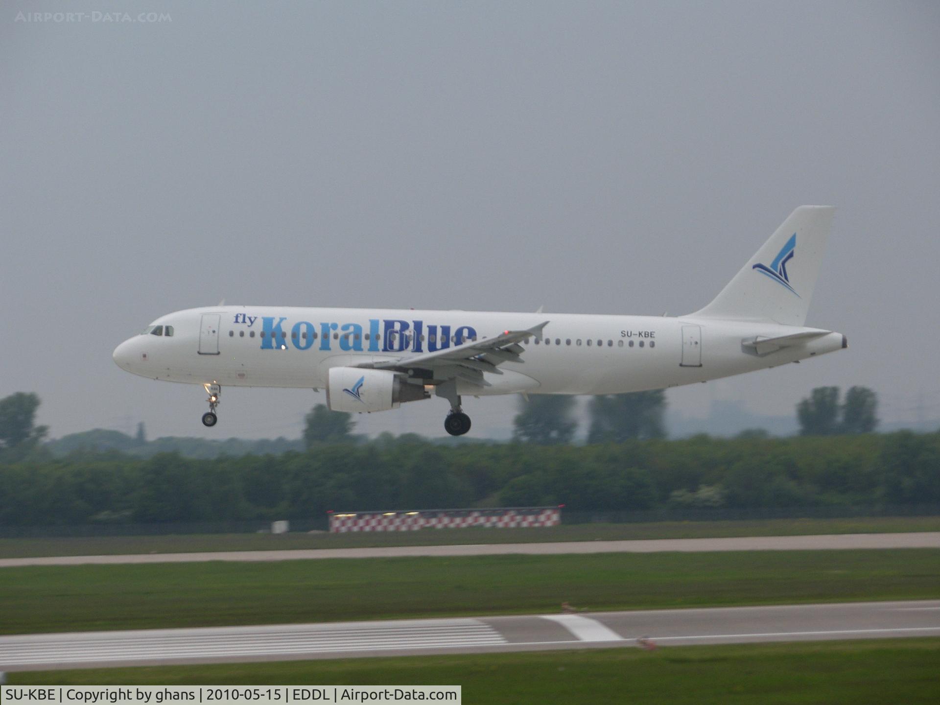 SU-KBE, 2001 Airbus A320-214 C/N 1454, Former Iberia A320 (EC-HQK) now flying for Koral Blue landing at rw23L