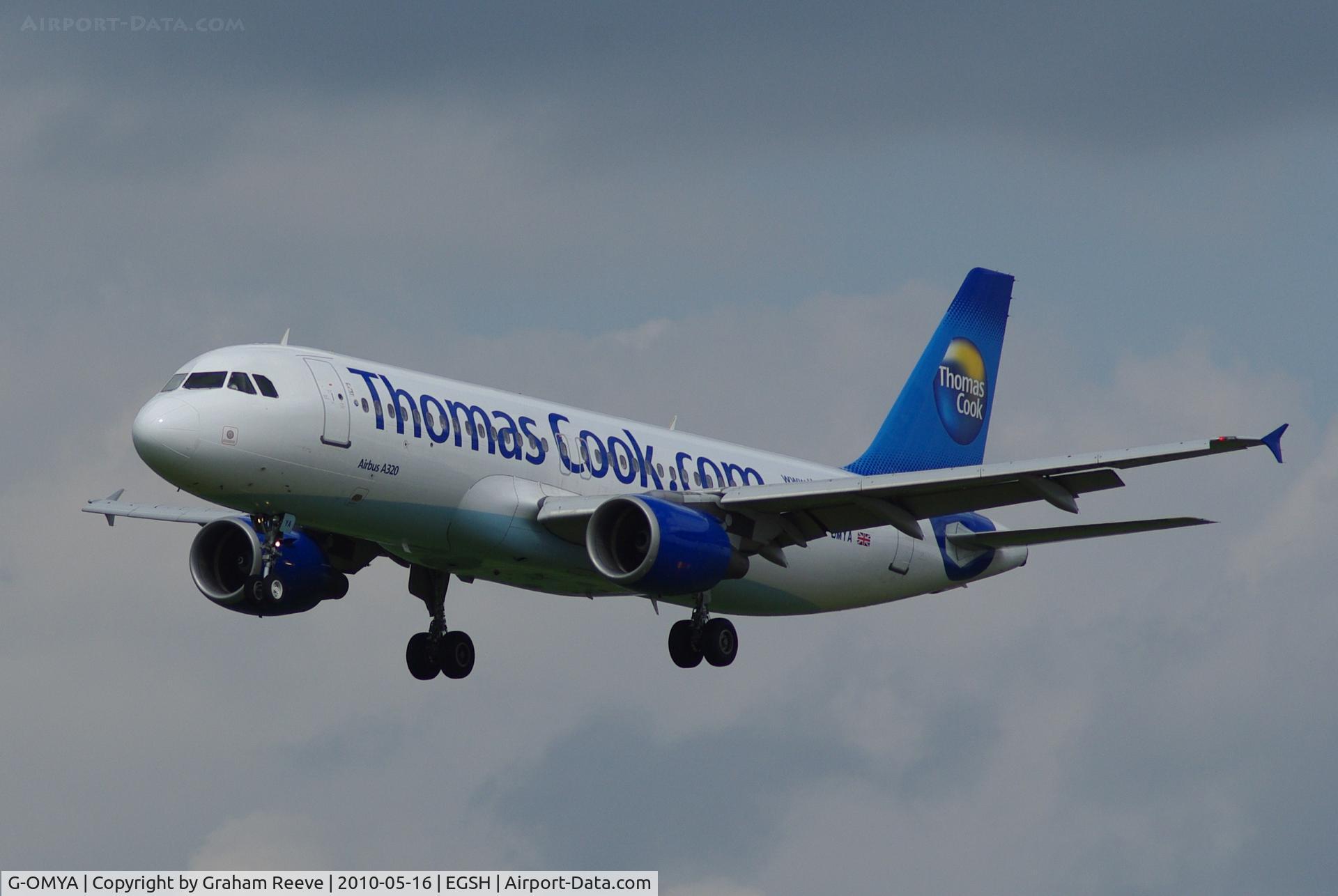 G-OMYA, 1997 Airbus A320-214 C/N 716, On finals.