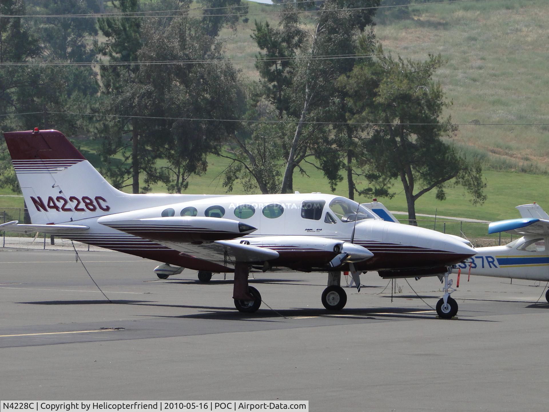 N4228C, 1974 Cessna 414 Chancellor C/N 414-0528, Parked in transient parking