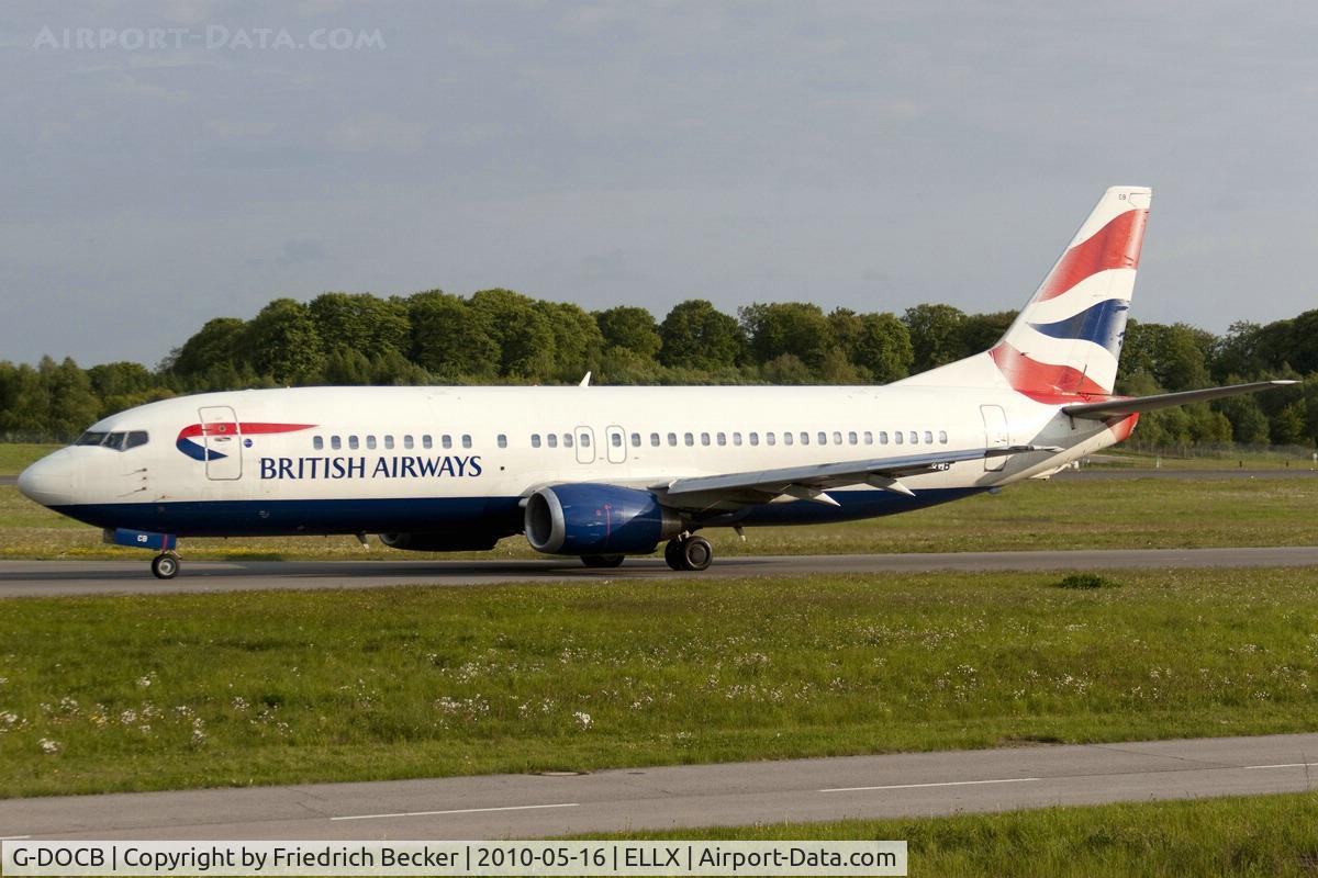 G-DOCB, 1991 Boeing 737-436 C/N 25304, taxying to the active