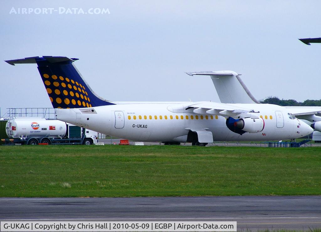 G-UKAG, 1990 British Aerospace BAe.146-300 C/N E3162, in storage at Kemble