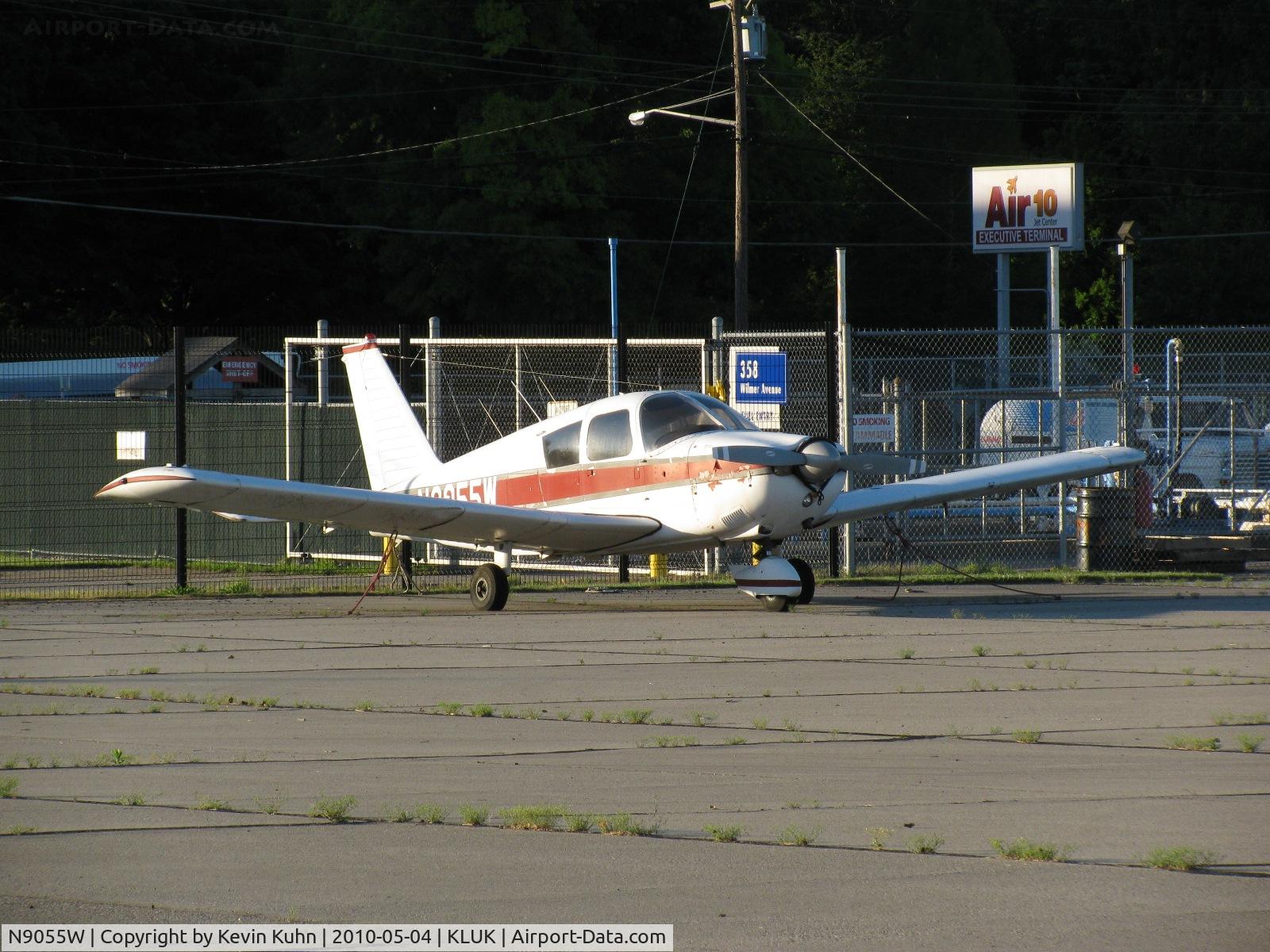 N9055W, 1965 Piper PA-28-235 C/N 28-10649, Long-term ramp resident basking in some evening sunlight
