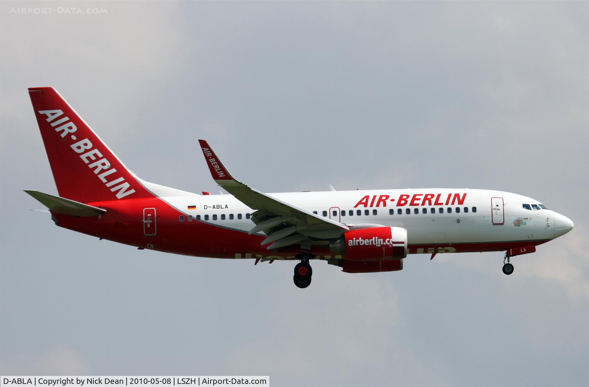 D-ABLA, 2007 Boeing 737-76J C/N 36114, LSZH