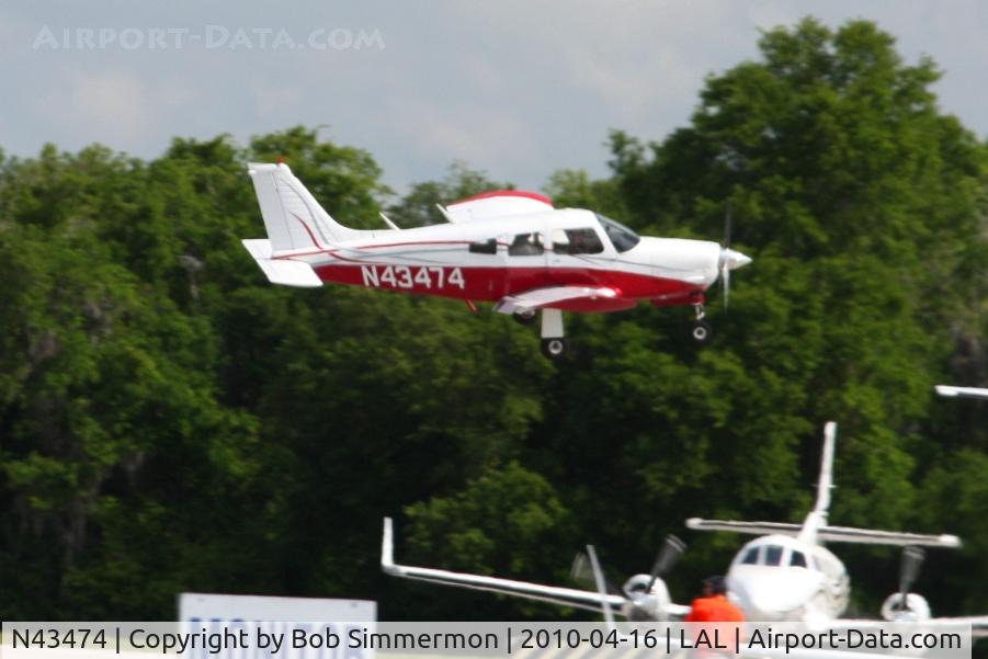 N43474, 1974 Piper PA-28R-200 Cherokee Arrow C/N 28R-7435273, Arriving at Lakeland, FL during Sun N Fun 2010.