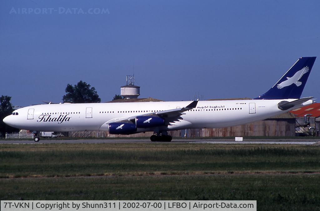 7T-VKN, 1996 Airbus A340-313 C/N 149, Ready for take off rwy 32R