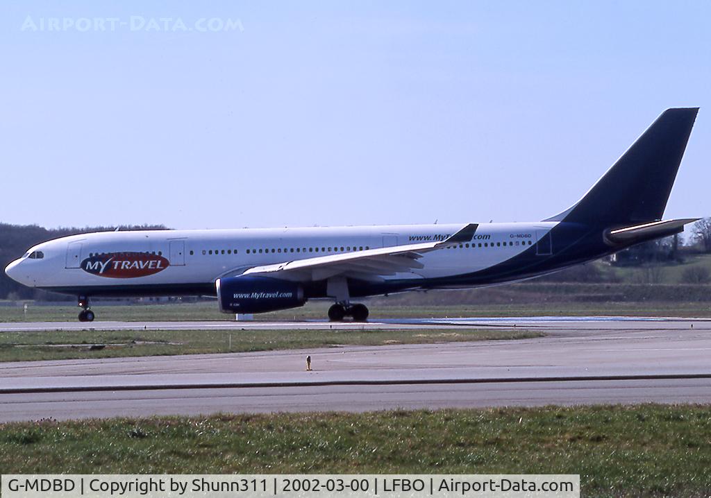 G-MDBD, 1999 Airbus A330-243 C/N 266, Lining up rwy 14L for departure...