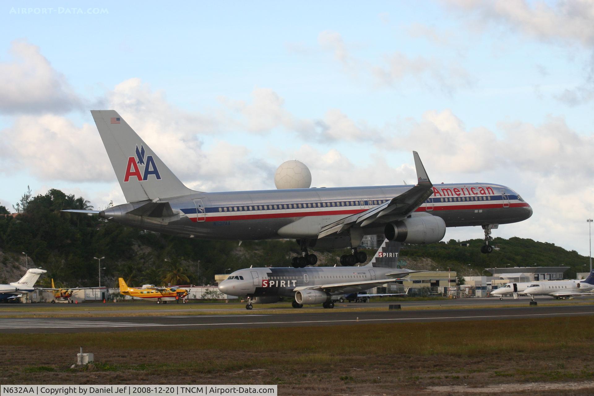 N632AA, 1990 Boeing 757-223 C/N 24590, American airlines N632AA landing at TNCM
