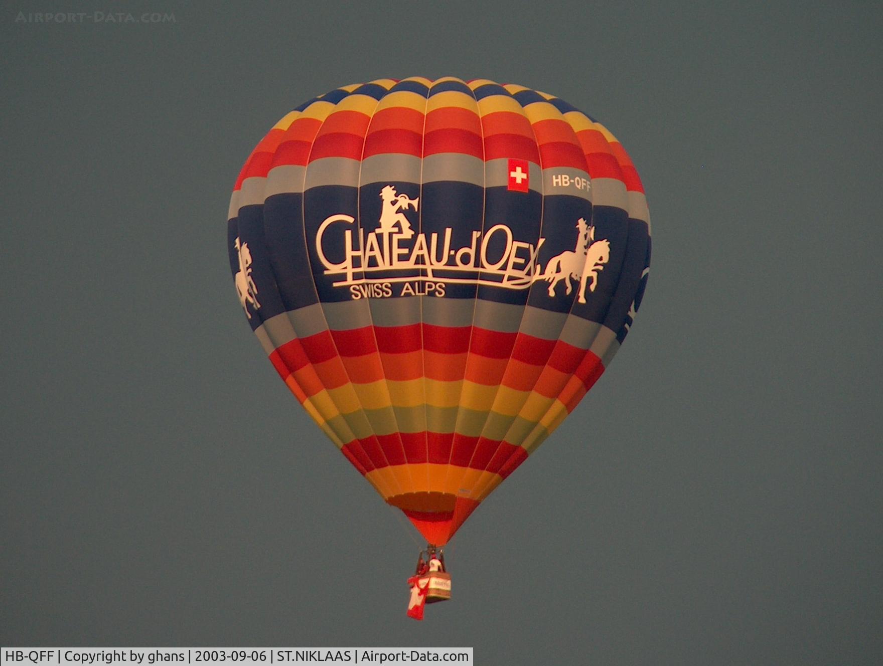 HB-QFF, 1998 Cameron Balloons A-120 C/N 4481, Destroyed in 2006 by fire at Chateau D'Oex