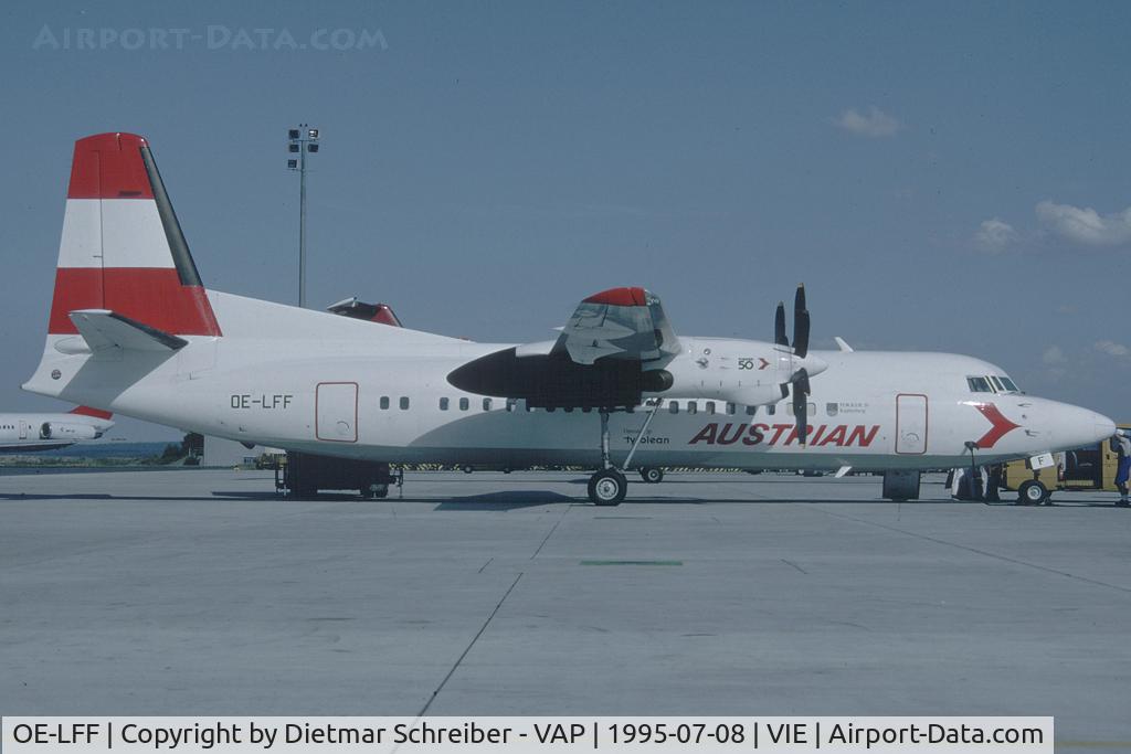 OE-LFF, 1992 Fokker 50 C/N 20264, Austrian Airlines Fokker 50