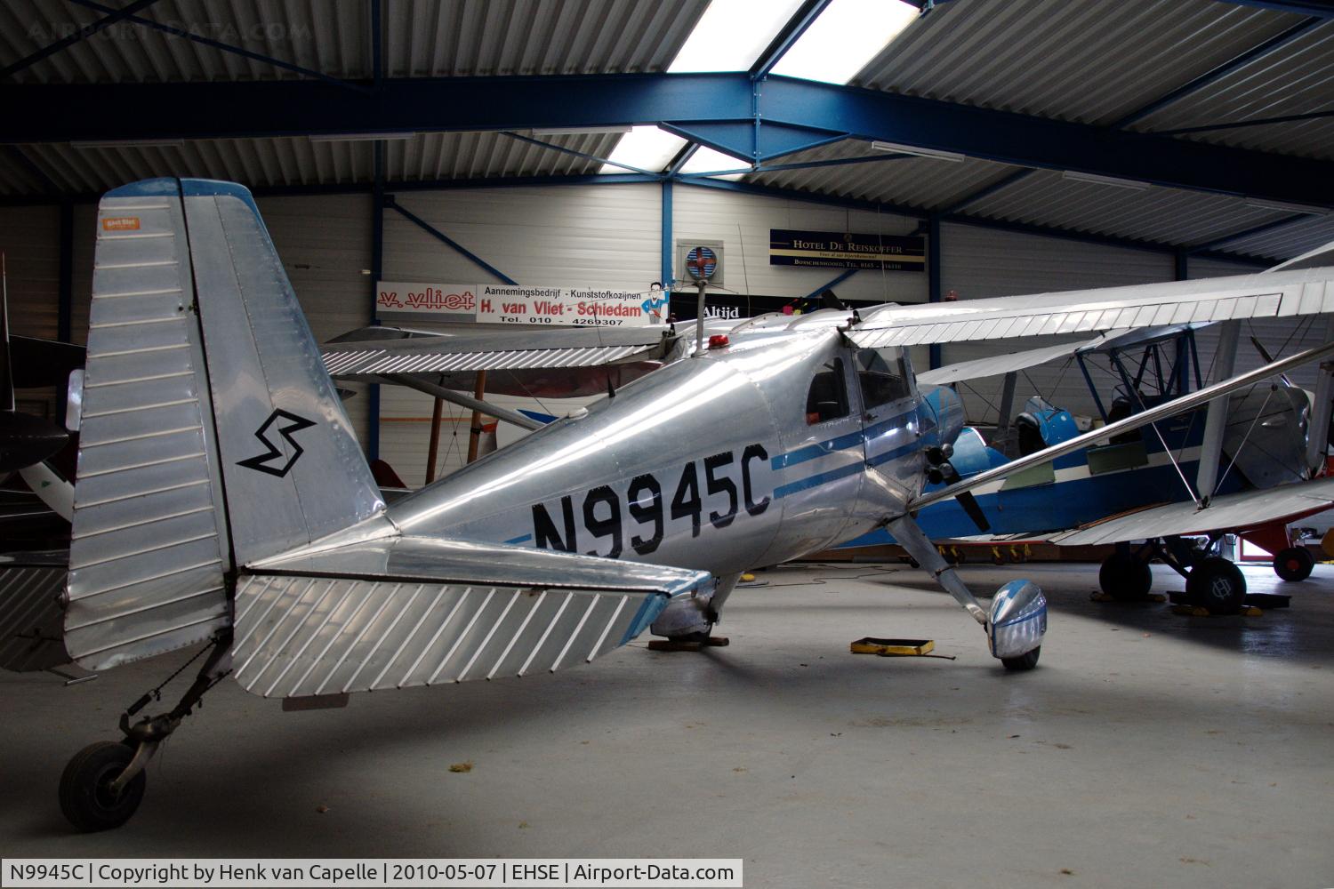 N9945C, 1959 Silvaire 8F C/N S-49, Luscombe 8F parked in the Flying Museum at Seppe airfield, the Netherlands.
