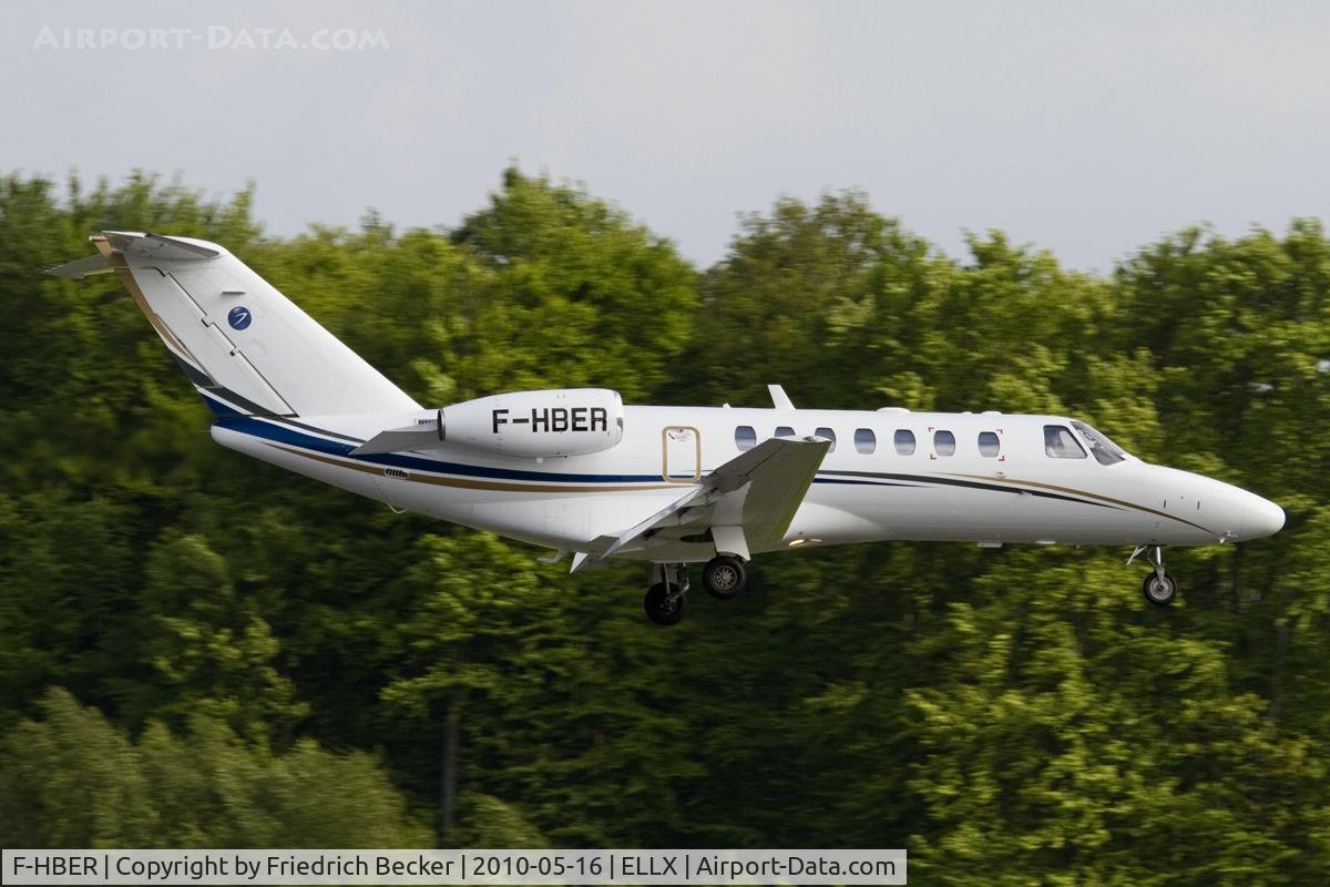 F-HBER, 2007 Cessna 525B CitationJet CJ3 C/N 525B-0183, short final at Luxembourg