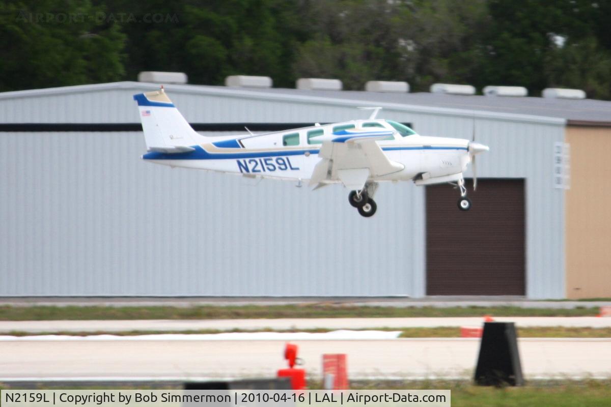N2159L, 1976 Beech A36 Bonanza 36 C/N E-902, Landing on 9 during Sun N Fun 2010 at Lakeland, FL.