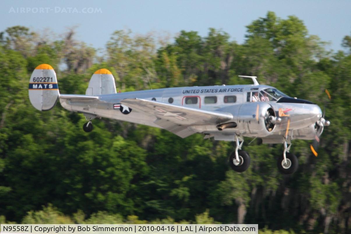 N9558Z, 1951 Beech C-45H Expeditor C/N AF-207 (51-11650), Arriving at Lakeland, FL during Sun N Fun 2010.
