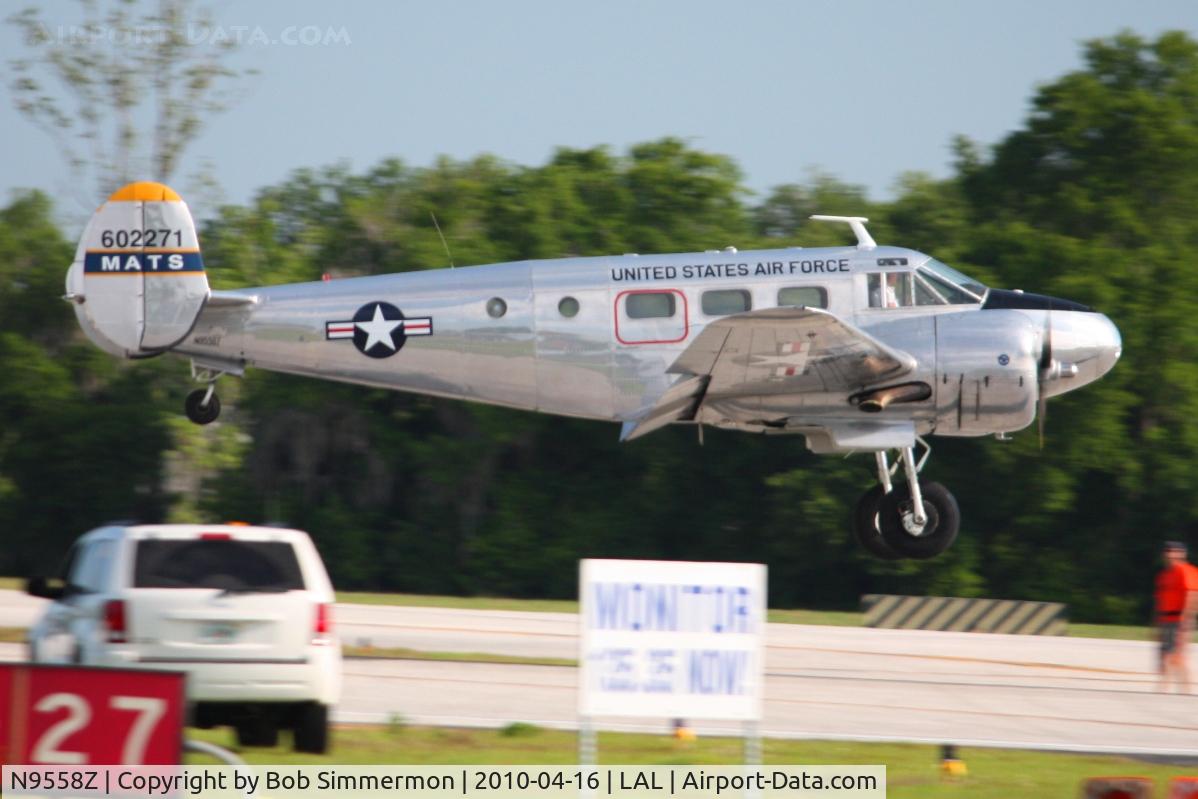 N9558Z, 1951 Beech C-45H Expeditor C/N AF-207 (51-11650), Arriving at Lakeland, FL during Sun N Fun 2010.