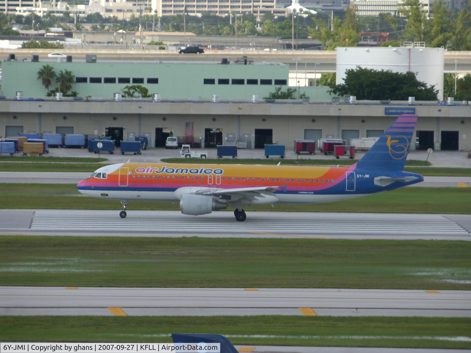 6Y-JMI, 2002 Airbus A320-214 C/N 1747, Departing on rw27R