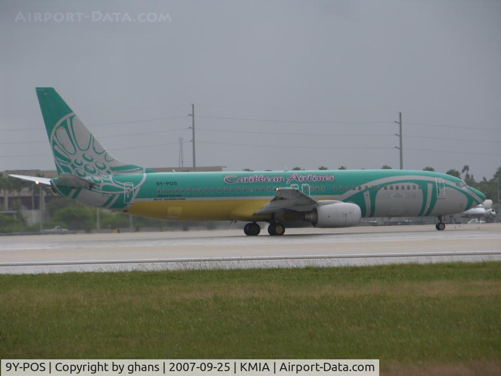 9Y-POS, 2000 Boeing 737-8Q8 C/N 28230, Ready for take-off