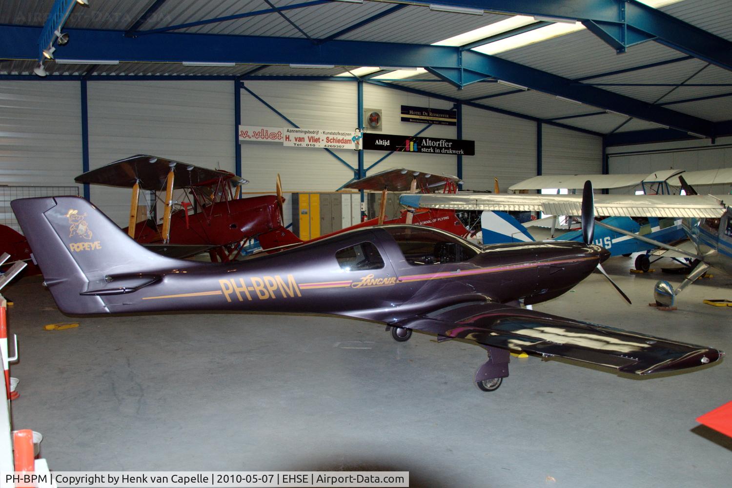 PH-BPM, Lancair 360 C/N 747, Lancair 360 parked in the Flying Museum at Seppe airfield, the Netherlands.