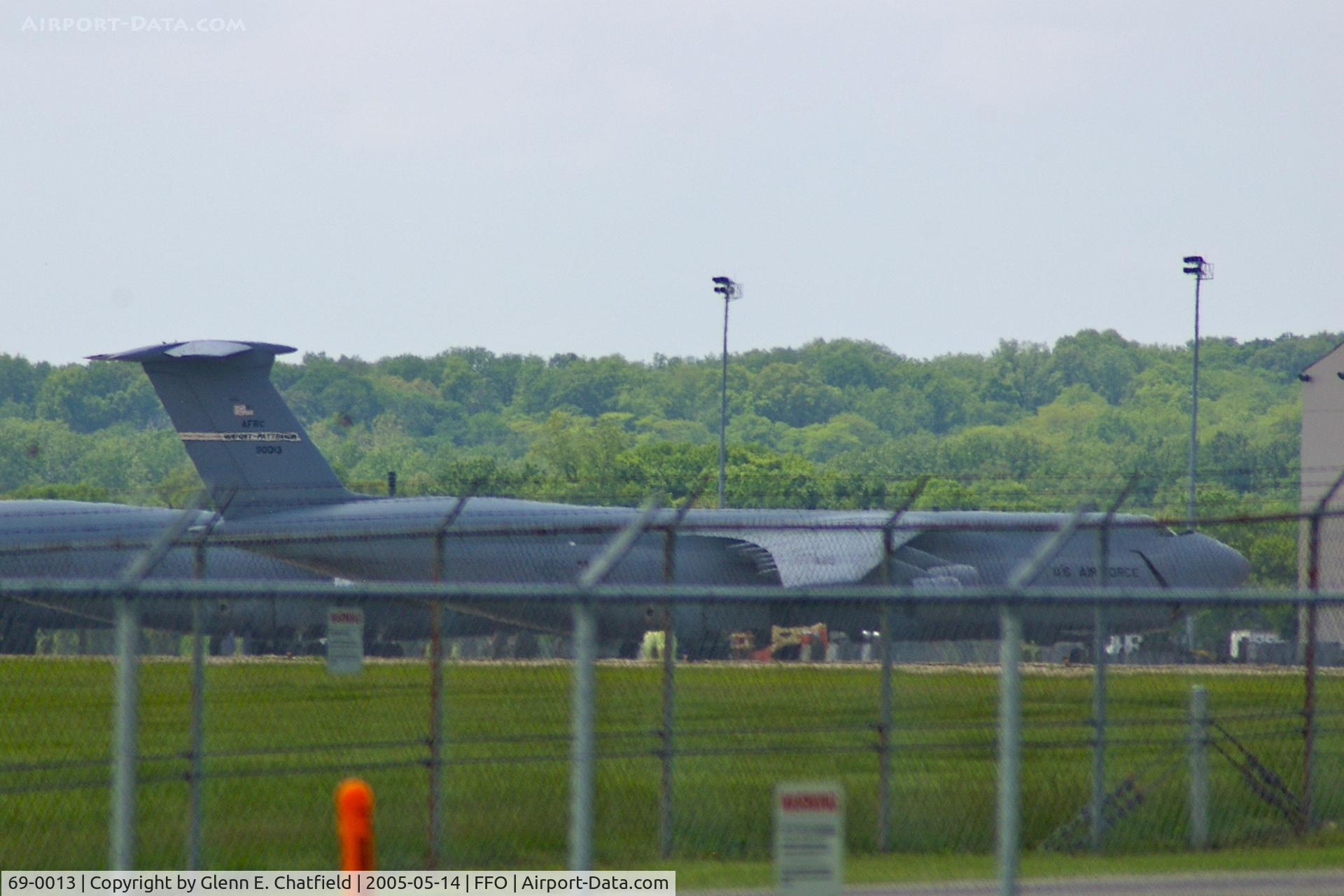 69-0013, 1969 Lockheed C-5A Galaxy C/N 500-0044, Nose partly open, parked in the row.  Seen from SR235