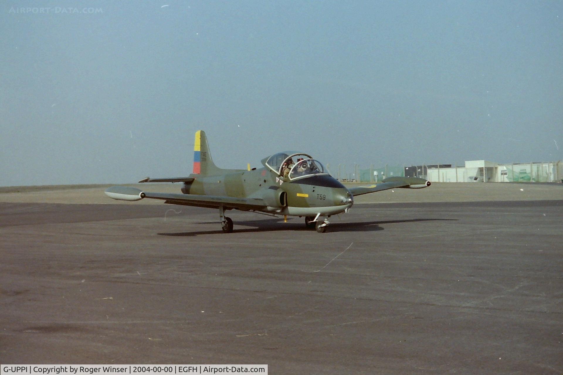 G-UPPI, 1969 BAC 167 Strikemaster MK80 C/N EEP/JP/159, Served in the R Saudi AF. Marked FAE 259/T59 of the Ecuadorian Air Force aerobatic team Halcones. Based at Swansea Airport 2003/2004. Became ZU-JAK and then reverted to G-UPPI. De-registered on 14 September 2012 and permanantly withdrawn from use.