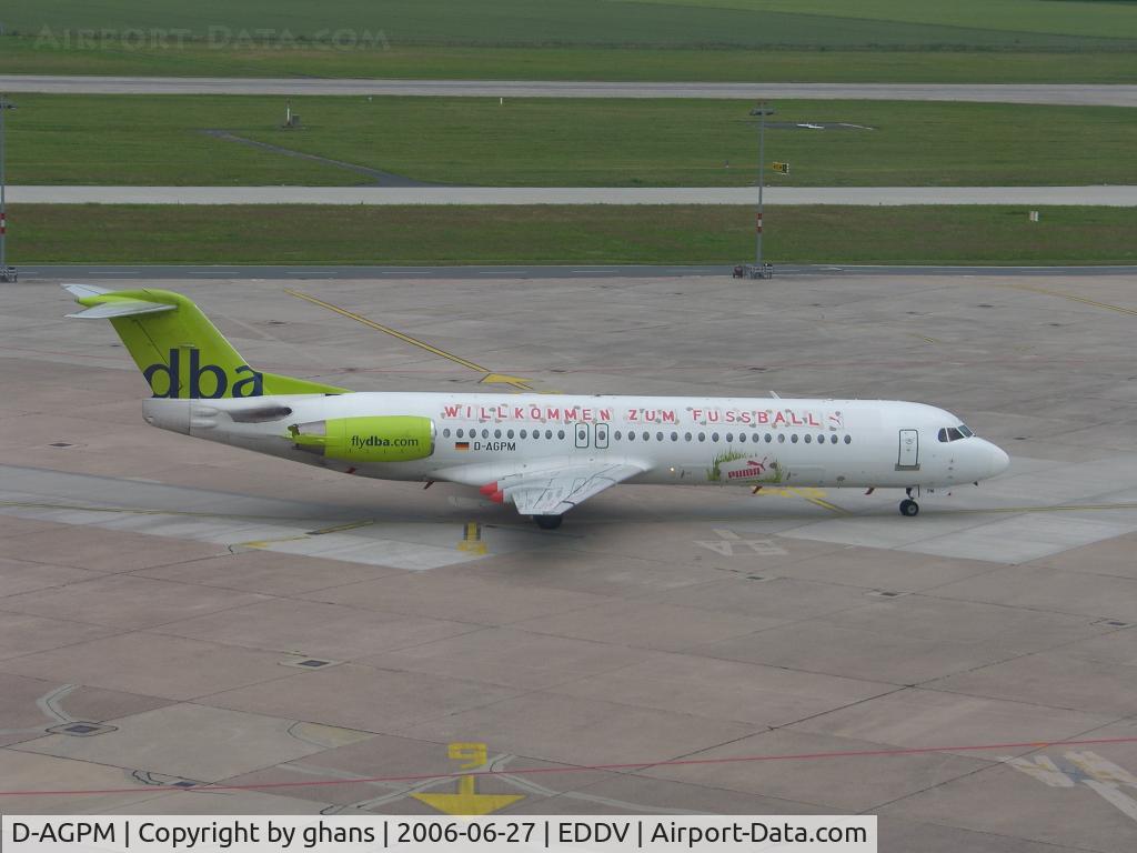 D-AGPM, 1991 Fokker 100 (F-28-0100) C/N 11331, Welcome to football WK 2008