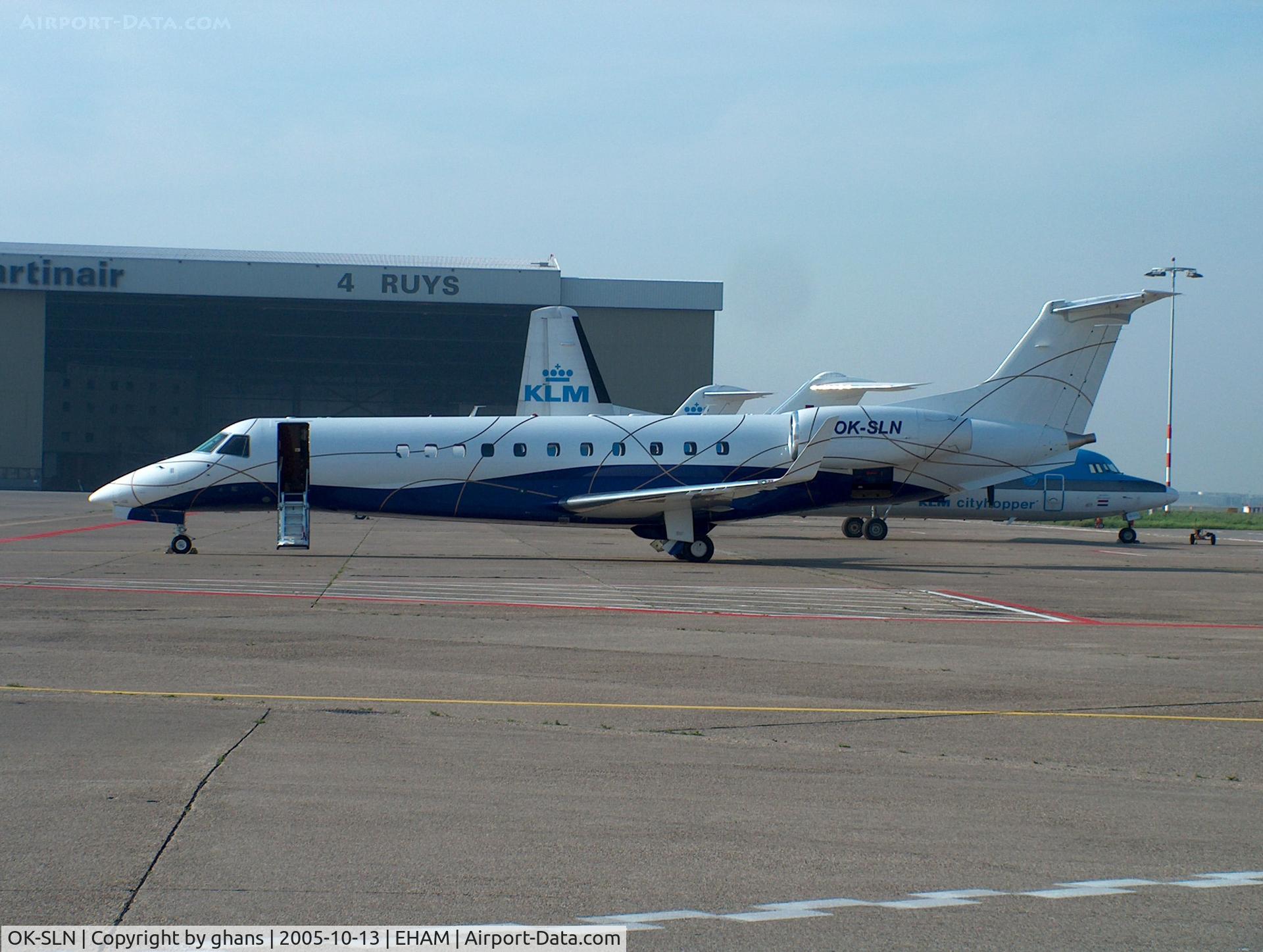 OK-SLN, 2004 Embraer EMB-135BJ Legacy 600 C/N 14500796, Parked at Schiphol-Oost